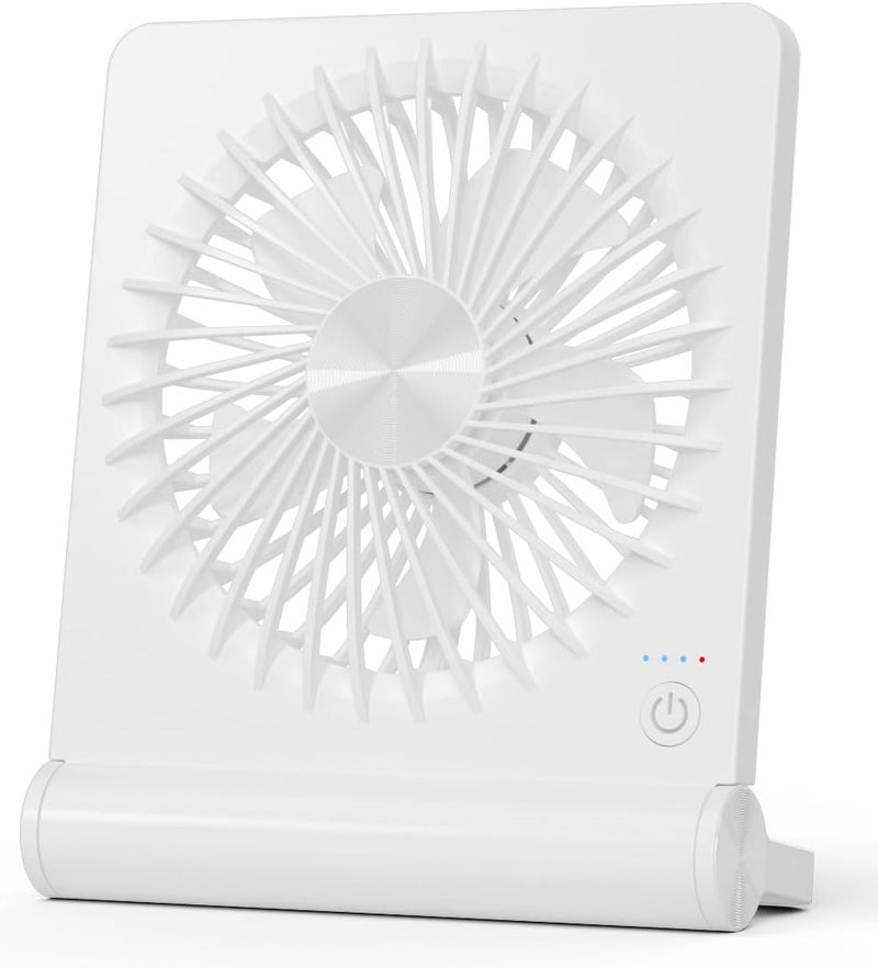Tevelecin Small Desk Fan,Rechargeable USB Fan Battery Operated,Ultra Quiet, Strong Wind, 3 Speeds Travel Fans - Image 1